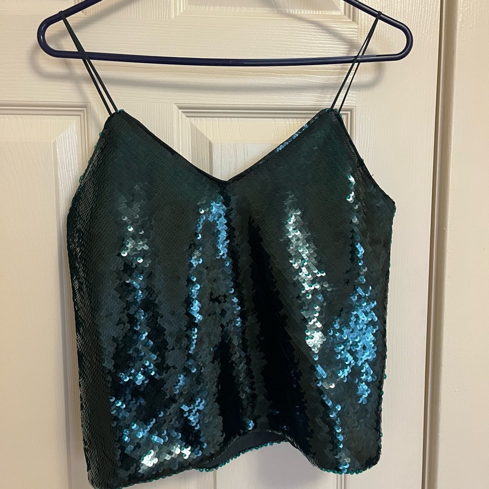 Sequin Green Cami Top